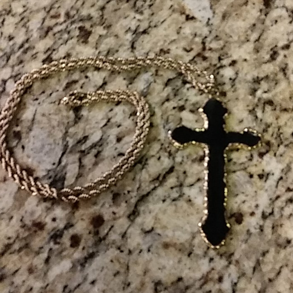 Enamel Approx 4 inch Vintage Large Cross